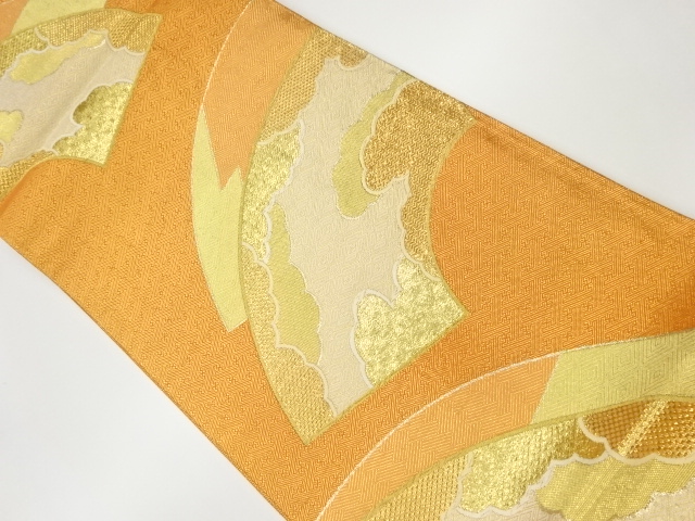 本佐賀錦地紙に雲模様織出し袋帯